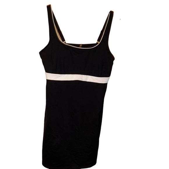 Lands’End black/white swim dress plus size 16 bathing suit - Picture 1 of 4